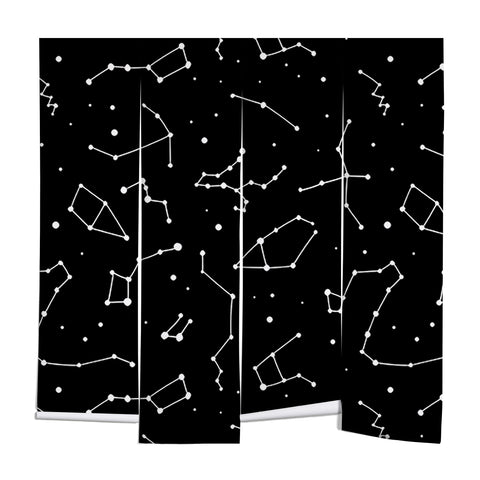 Avenie Black and White Constellations Wall Mural
