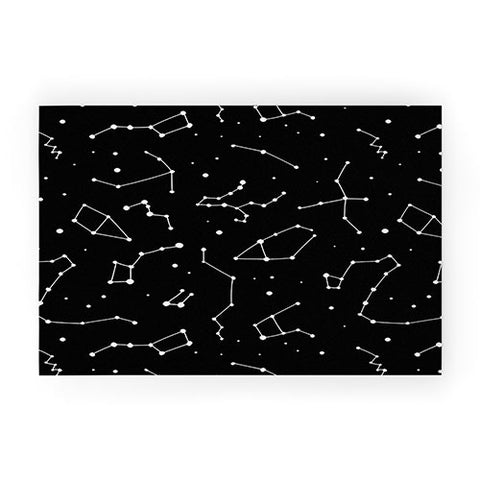 Avenie Black and White Constellations Welcome Mat
