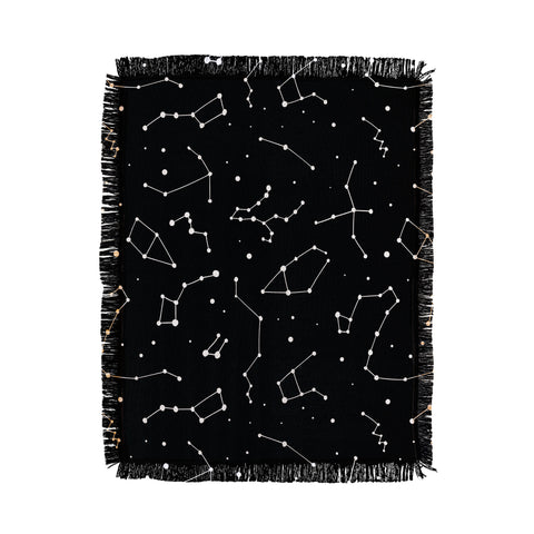 Avenie Black and White Constellations Throw Blanket