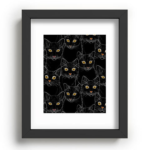 Avenie Black Cat Portraits Recessed Framing Rectangle