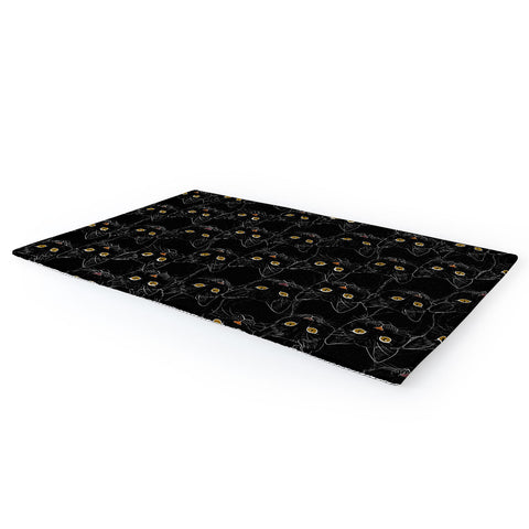Avenie Black Cat Portraits Area Rug