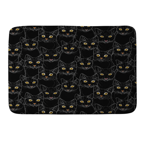 Avenie Black Cat Portraits Memory Foam Bath Mat
