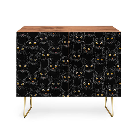 Avenie Black Cat Portraits Credenza
