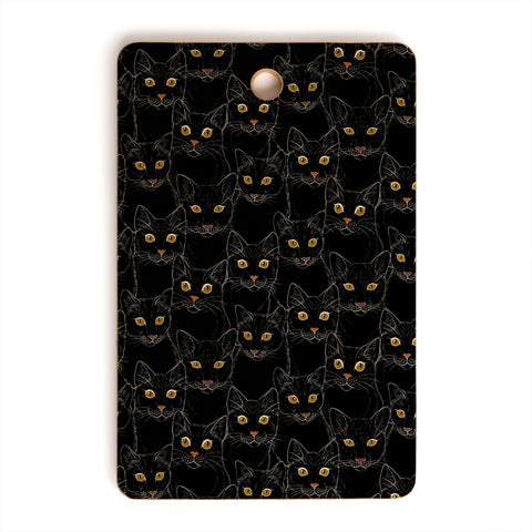 Avenie Black Cat Portraits Cutting Board Rectangle