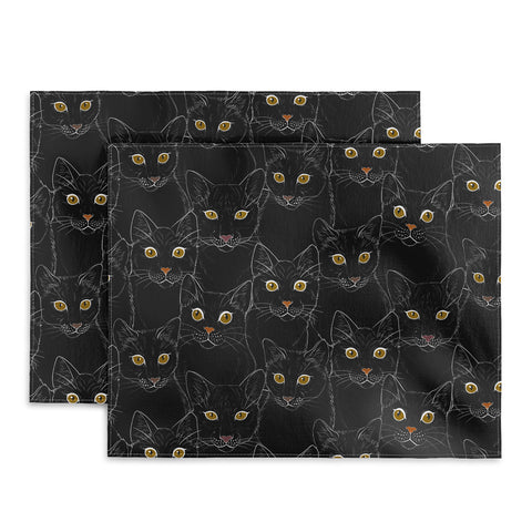 Avenie Black Cat Portraits Placemat