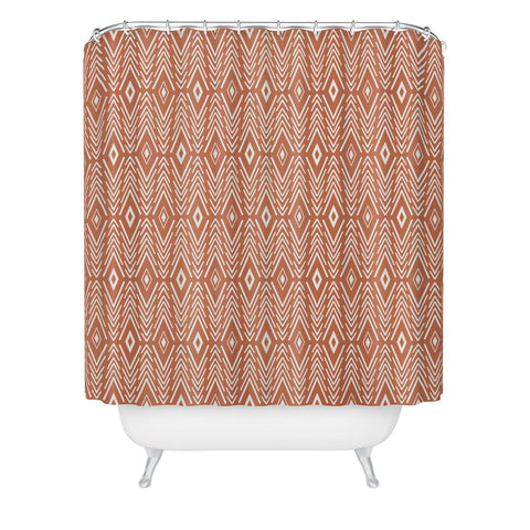 Avenie Bohemian Diamonds Clay Shower Curtain
