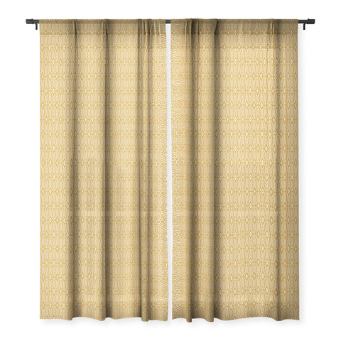 Avenie Bohemian Diamonds Honey Sheer Window Curtain