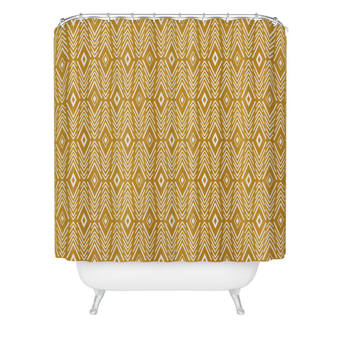Avenie Bohemian Diamonds Honey Shower Curtain
