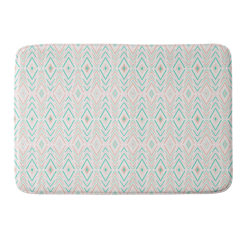 Avenie Bohemian Diamonds Mint Memory Foam Bath Mat