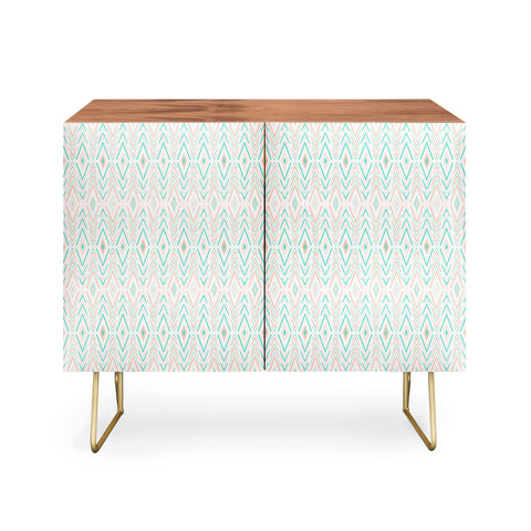 Avenie Bohemian Diamonds Mint Credenza