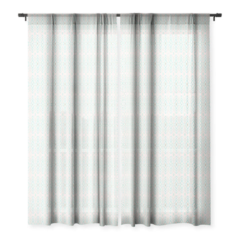 Avenie Bohemian Diamonds Mint Sheer Window Curtain
