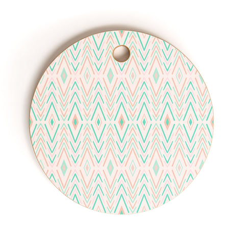 Avenie Bohemian Diamonds Mint Cutting Board Round
