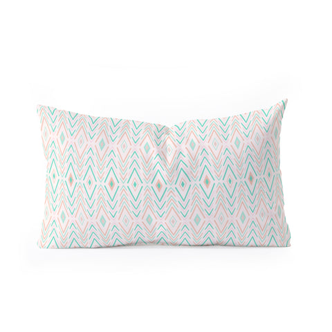 Avenie Bohemian Diamonds Mint Oblong Throw Pillow