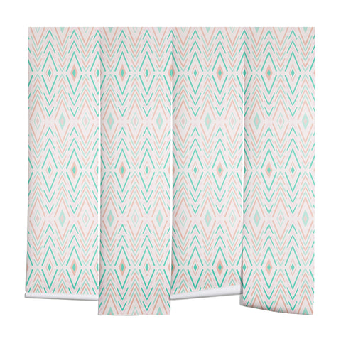 Avenie Bohemian Diamonds Mint Wall Mural