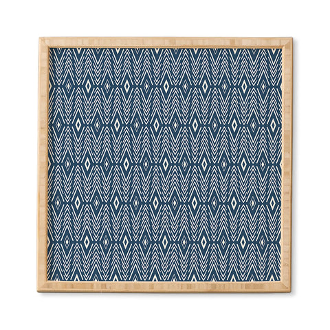 Avenie Bohemian Diamonds Navy Framed Wall Art