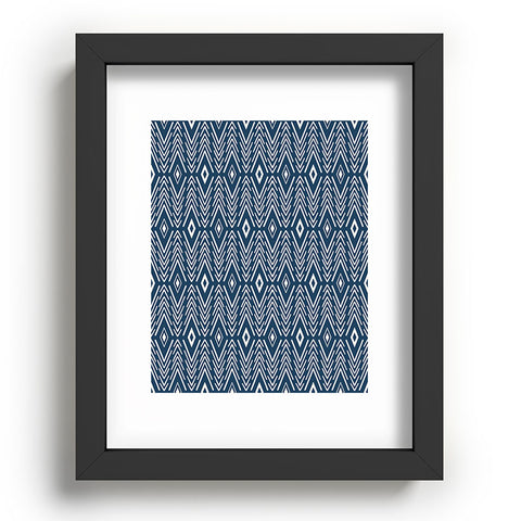 Avenie Bohemian Diamonds Navy Recessed Framing Rectangle