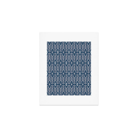 Avenie Bohemian Diamonds Navy Art Print