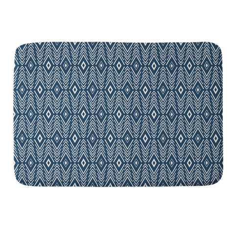 Avenie Bohemian Diamonds Navy Memory Foam Bath Mat