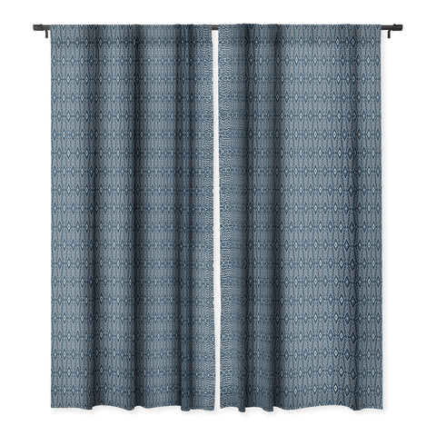 Avenie Bohemian Diamonds Navy Blackout Window Curtain