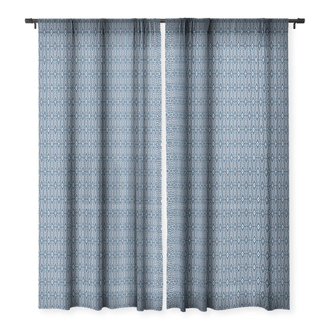 Avenie Bohemian Diamonds Navy Sheer Window Curtain
