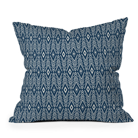 Avenie Bohemian Diamonds Navy Throw Pillow