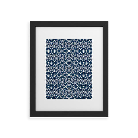 Avenie Bohemian Diamonds Navy Framed Art Print