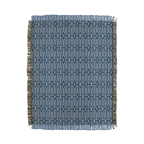 Avenie Bohemian Diamonds Navy Throw Blanket