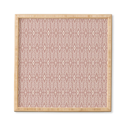 Avenie Bohemian Diamonds Peach Framed Wall Art