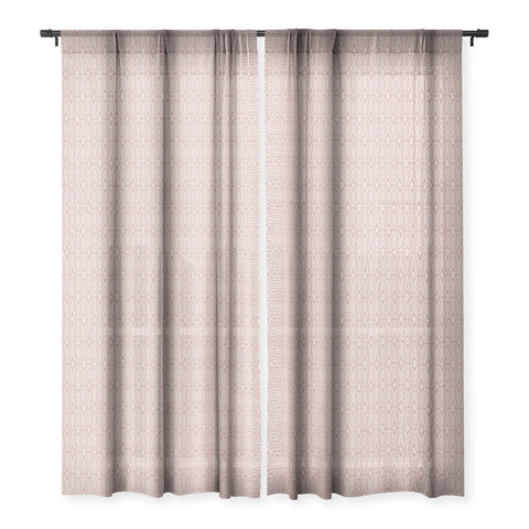 Avenie Bohemian Diamonds Peach Sheer Window Curtain