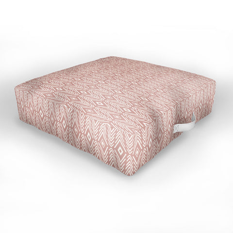 Avenie Bohemian Diamonds Peach Outdoor Floor Cushion