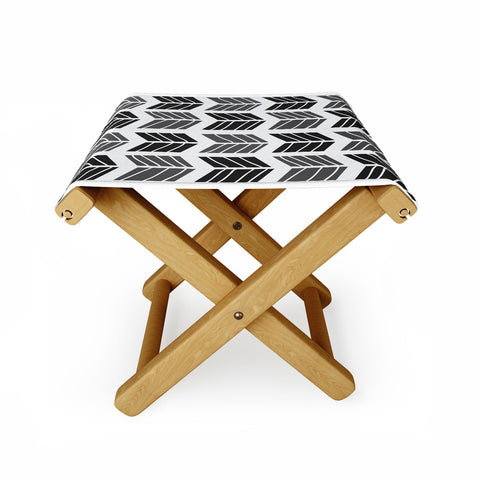 Avenie Boho Arrows Black Folding Stool