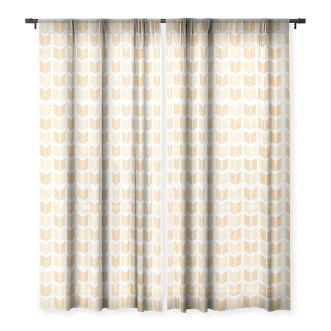 Avenie Boho Arrows Honey Sheer Window Curtain