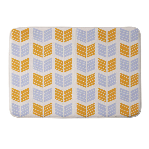 Avenie Boho Arrows Orange and Blue Memory Foam Bath Mat