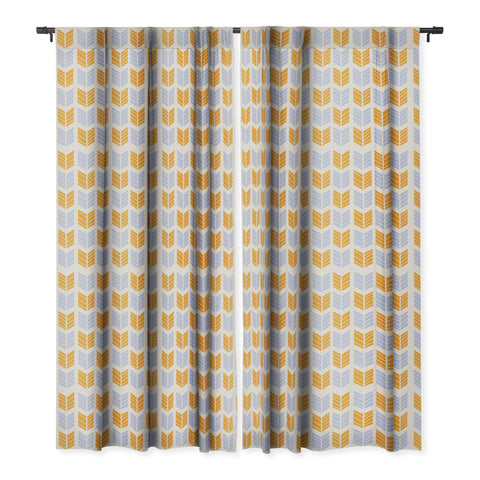 Avenie Boho Arrows Orange and Blue Blackout Window Curtain