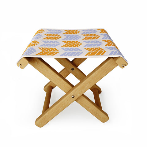 Avenie Boho Arrows Orange and Blue Folding Stool