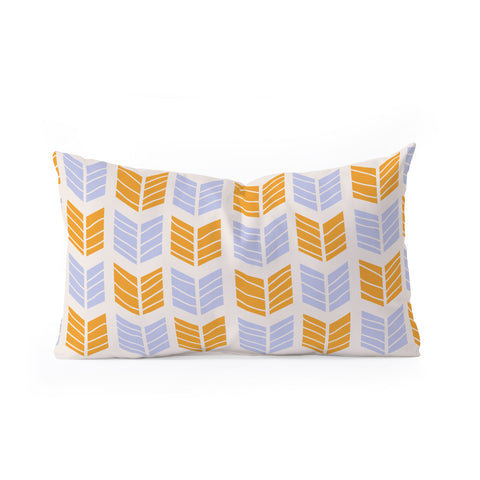 Avenie Boho Arrows Orange and Blue Oblong Throw Pillow