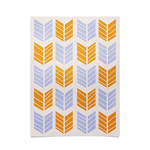 Avenie Boho Arrows Orange and Blue Poster