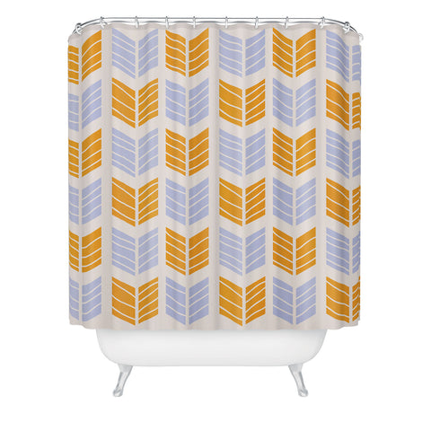 Avenie Boho Arrows Orange and Blue Shower Curtain