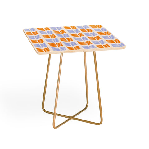 Avenie Boho Arrows Orange and Blue Side Table