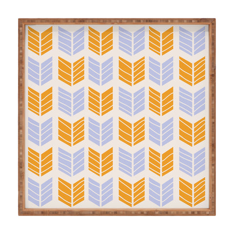 Avenie Boho Arrows Orange and Blue Square Tray