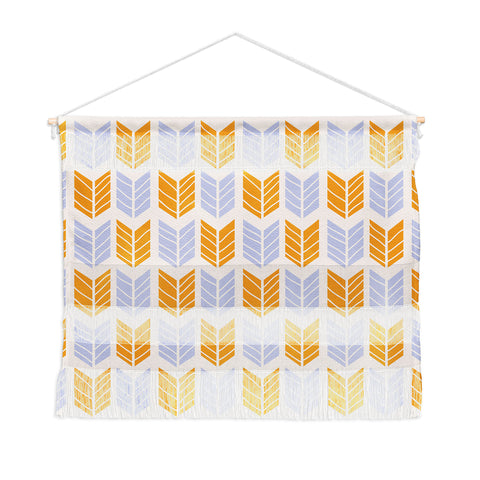 Avenie Boho Arrows Orange and Blue Wall Hanging Landscape