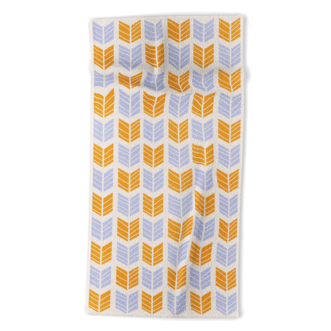 Avenie Boho Arrows Orange and Blue Beach Towel