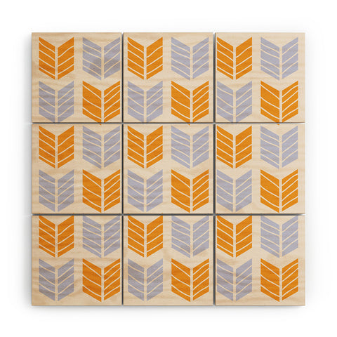 Avenie Boho Arrows Orange and Blue Wood Wall Mural