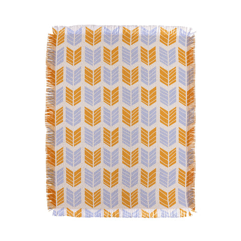 Avenie Boho Arrows Orange and Blue Throw Blanket
