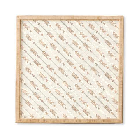 Avenie Boho Diagonal Arrows Neutral Framed Wall Art