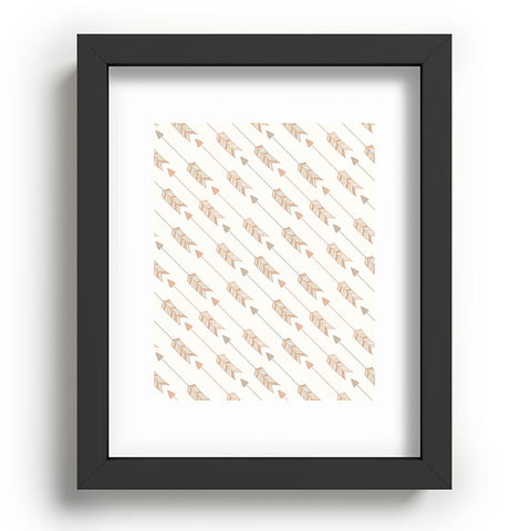Avenie Boho Diagonal Arrows Neutral Recessed Framing Rectangle