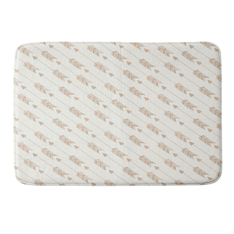 Avenie Boho Diagonal Arrows Neutral Memory Foam Bath Mat