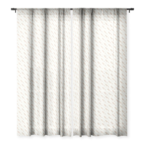 Avenie Boho Diagonal Arrows Neutral Sheer Window Curtain