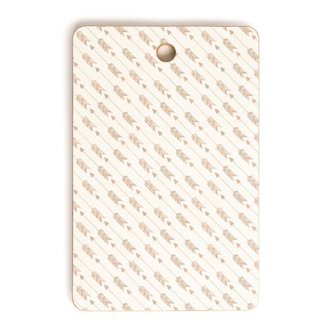 Avenie Boho Diagonal Arrows Neutral Cutting Board Rectangle
