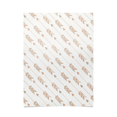 Avenie Boho Diagonal Arrows Neutral Poster